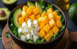 Salata s avokadom, kozicama i mango dressingom